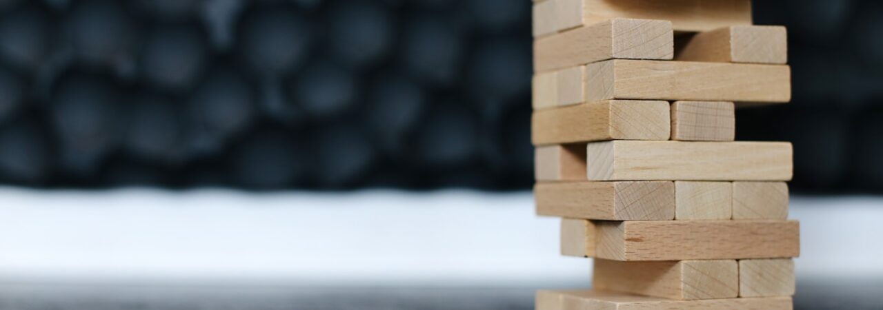 brown wooden blocks on black table