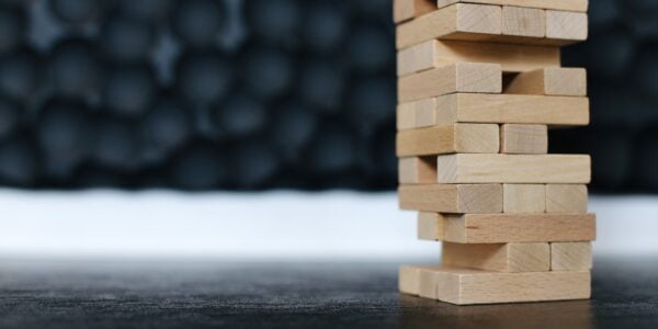 brown wooden blocks on black table